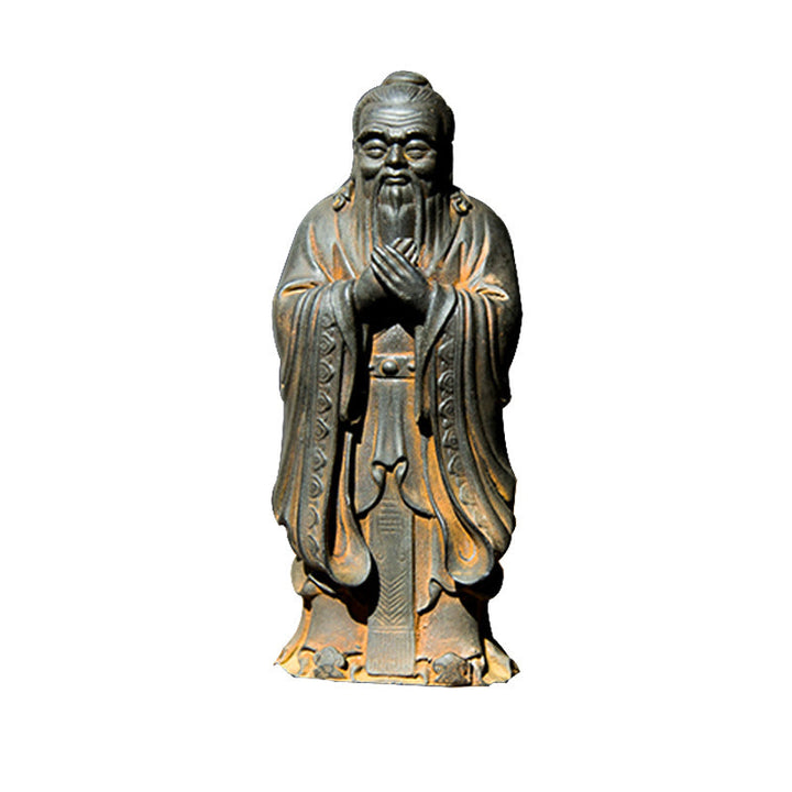 Buddha Stones fatte a mano Confucio polvere di ferro ruggine statua in resina decorazione della casa - image 13