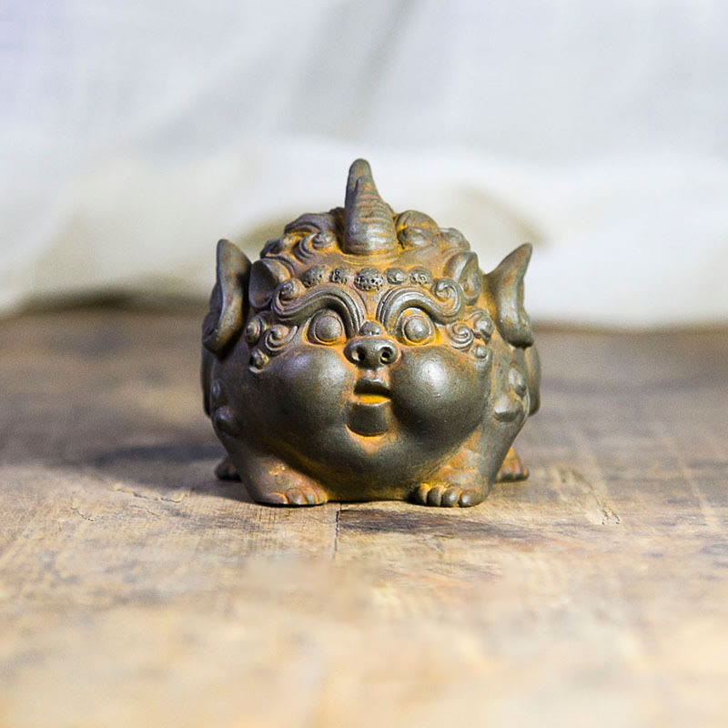 Buddha Stones Fatto a Mano Ricchezza PiXiu Polvere di Ferro Ruggine Statua in Resina Decorazione per la Casa - image 1
