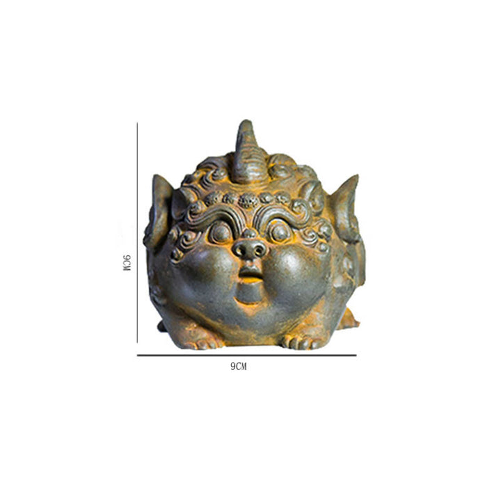 Buddha Stones Fatto a Mano Ricchezza PiXiu Polvere di Ferro Ruggine Statua in Resina Decorazione per la Casa - image 12