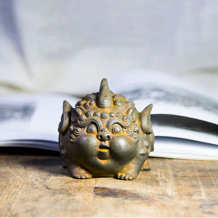 Buddha Stones Fatto a Mano Ricchezza PiXiu Polvere di Ferro Ruggine Statua in Resina Decorazione per la Casa - image 7