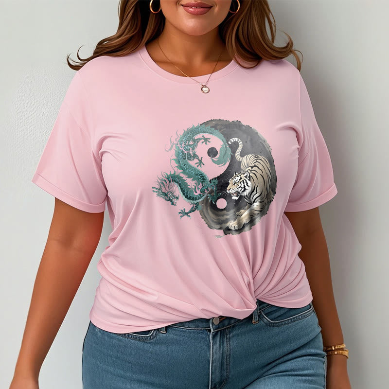Maglietta in cotone con Buddha Stones, tigre, drago, Yin e Yang - image 19