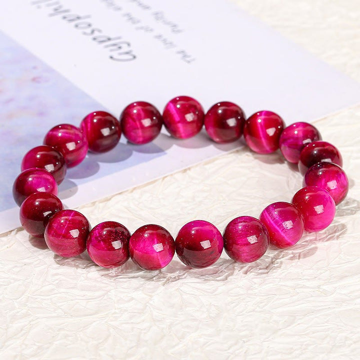 Buddha Stones Vari braccialetti di fiducia in occhio di tigre - Occhio di tigre rosso rosa (circonferenza del polso: 14-16 cm) - 12 millimetri - image 112