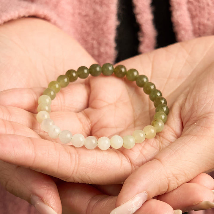 Bracciale Buddha Stones Hetian Jade Gradient Color Abbondanza