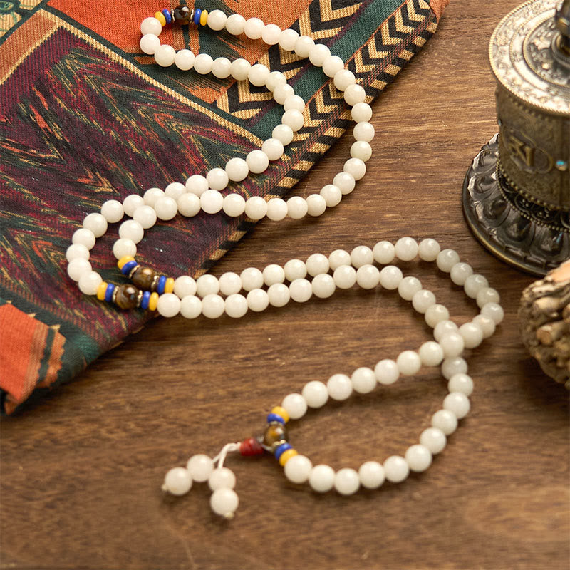 Braccialetto Buddha Stones con 108 perle Mala in quarzite naturale per la ricchezza e la fortuna - image 10
