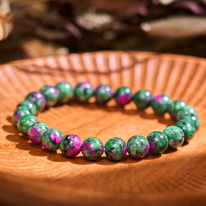 Braccialetto di supporto per l'equilibrio calmo della serie verde Buddha Stones Love Self