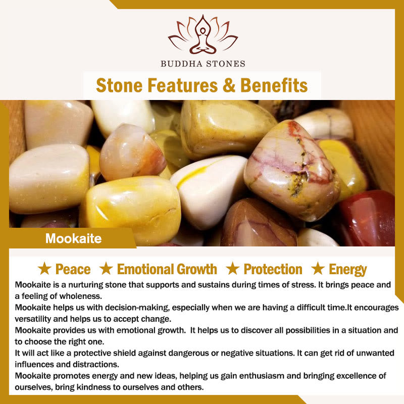 Bracciale Buddha Stones Boost Vitality Warm Color Series Positive Courage