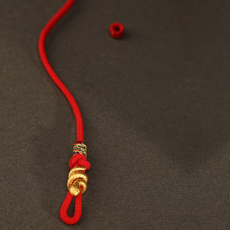 Braccialetto intrecciato con corda di protezione dalla fortuna fatto a mano con design dell'anno del serpente , Buddha Stones , oro 999 - image 15