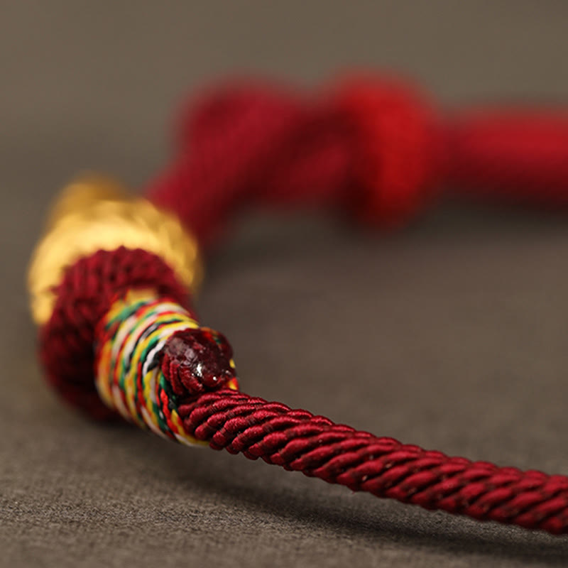 Braccialetto intrecciato con corda di protezione dalla fortuna fatto a mano con design dell'anno del serpente , Buddha Stones , oro 999 - image 10