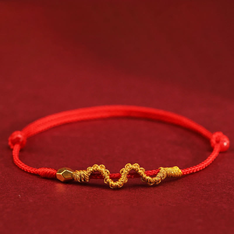 Buddha Stones 999 Oro Anno del Serpente Fatto a Mano Fortuna Forza Braccialetto Intrecciato Cavigliera - Serpente d'oro 999 - Cavigliera (circonferenza della cavigliera 19-23 cm) - image 0