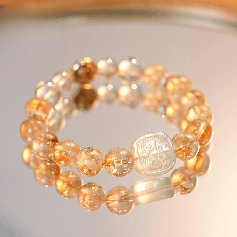 Bracciale Buddha Stones Topazio Citrino Occhio di Tigre Zakiram Dea della Ricchezza