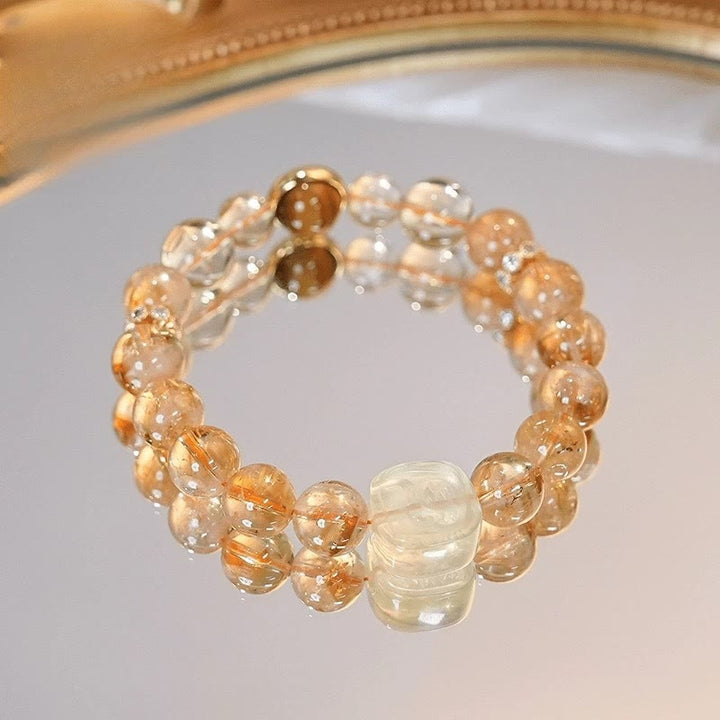 Bracciale Buddha Stones Topazio Citrino Occhio di Tigre Zakiram Dea della Ricchezza