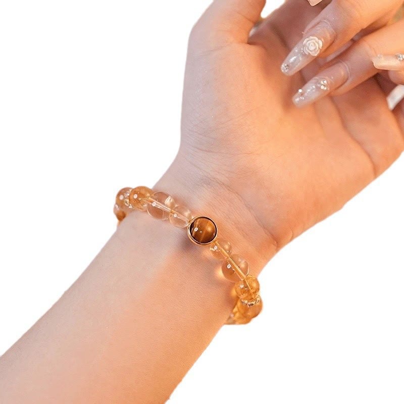 Bracciale Buddha Stones Topazio Citrino Occhio di Tigre Zakiram Dea della Ricchezza
