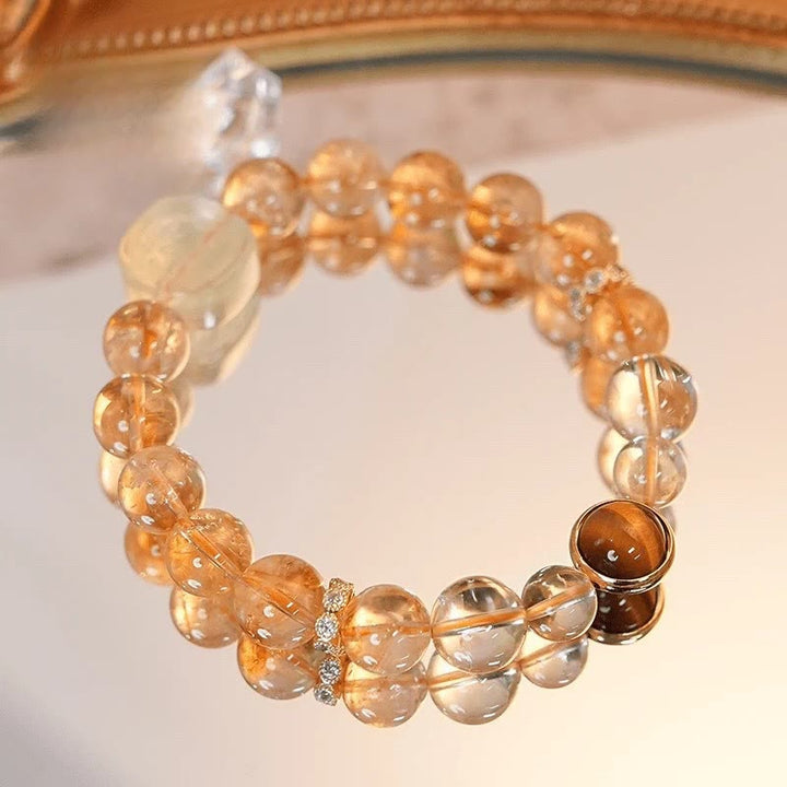 Bracciale Buddha Stones Topazio Citrino Occhio di Tigre Zakiram Dea della Ricchezza