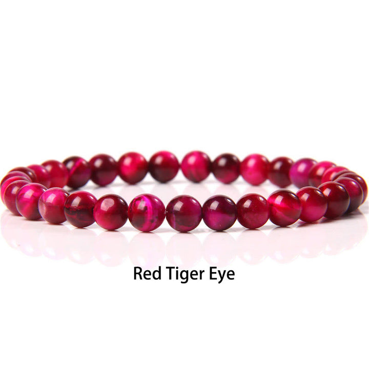 Buddha Stones 6mm Varie Pietre Cristallo Nero Glitter Pietra Occhio di Tigre Rosso Perline Braccialetto di Protezione - Occhio di tigre rosso - 6 mm (circonferenza del polso 14-16 cm) - image 4