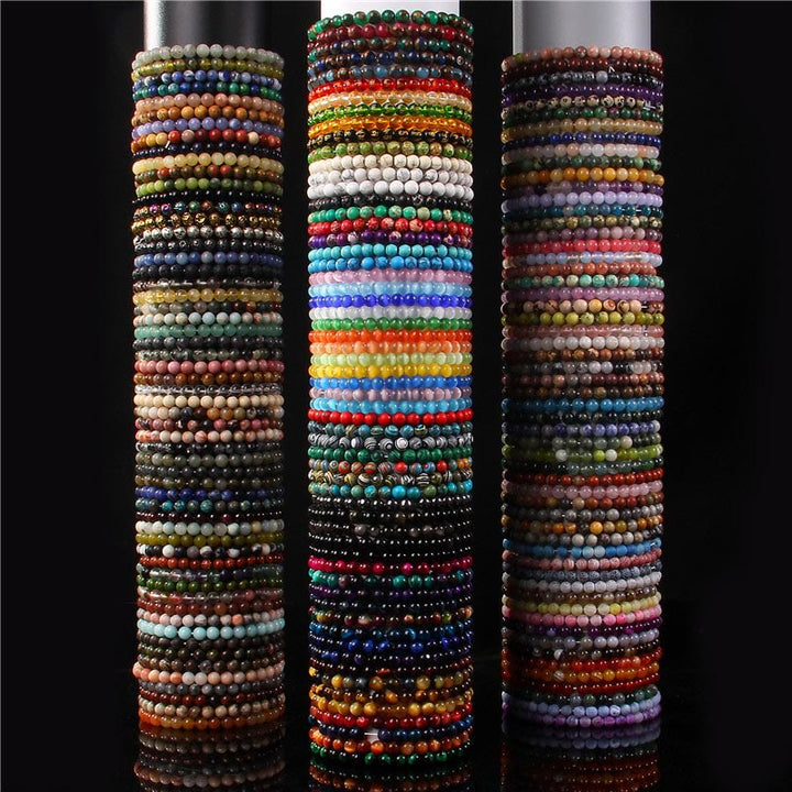 Buddha Stones 6mm Varie Pietre Cristallo Nero Glitter Pietra Occhio di Tigre Rosso Perline Braccialetto di Protezione - image 53