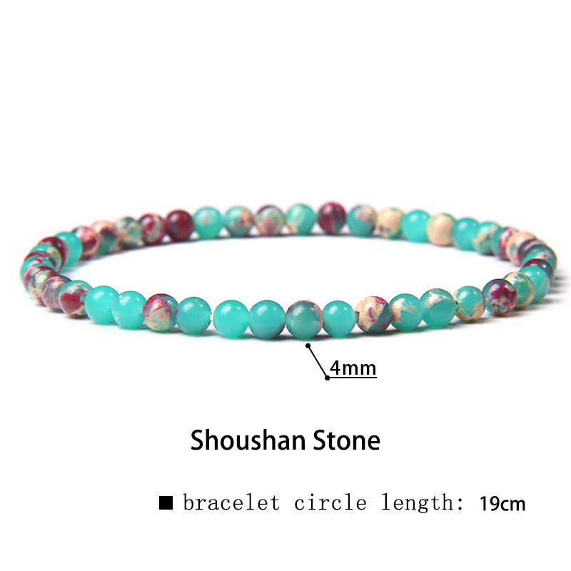 Braccialetto di guarigione con perline di cristallo di varie pietre Buddha Stones da 4 mm