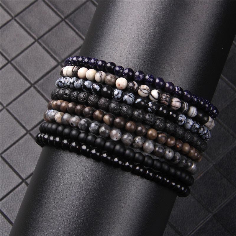 Braccialetto di guarigione con perline di cristallo di varie pietre Buddha Stones da 4 mm