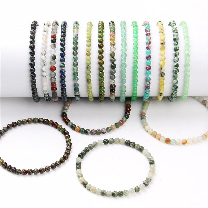 Braccialetto di guarigione con perline di cristallo di varie pietre Buddha Stones da 4 mm