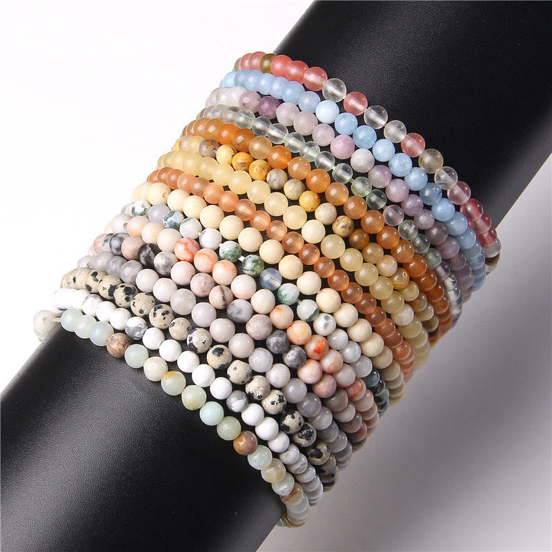 Braccialetto di guarigione con perline di cristallo di varie pietre Buddha Stones da 4 mm