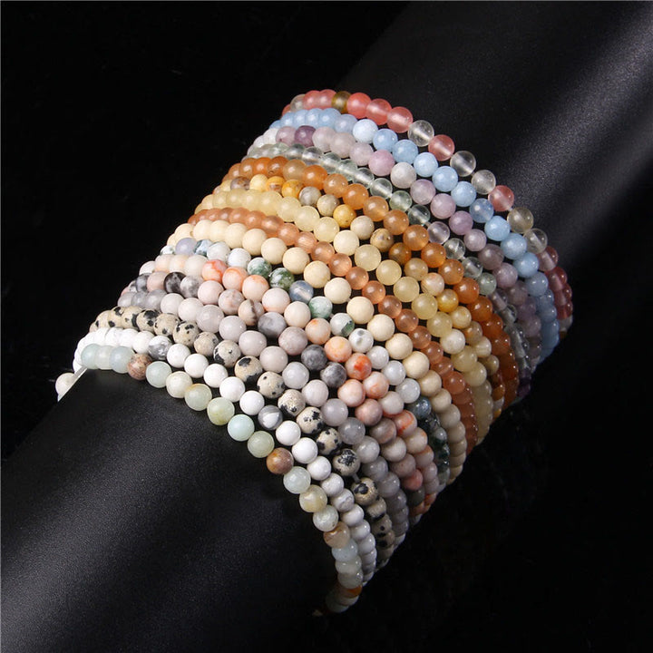 Braccialetto di guarigione con perline di cristallo di varie pietre Buddha Stones da 4 mm