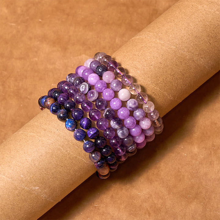 Braccialetto Buddha Stones Keep Calm Purple Series Healing Love