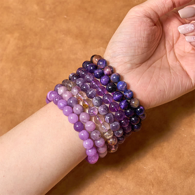Braccialetto Buddha Stones Keep Calm Purple Series Healing Love