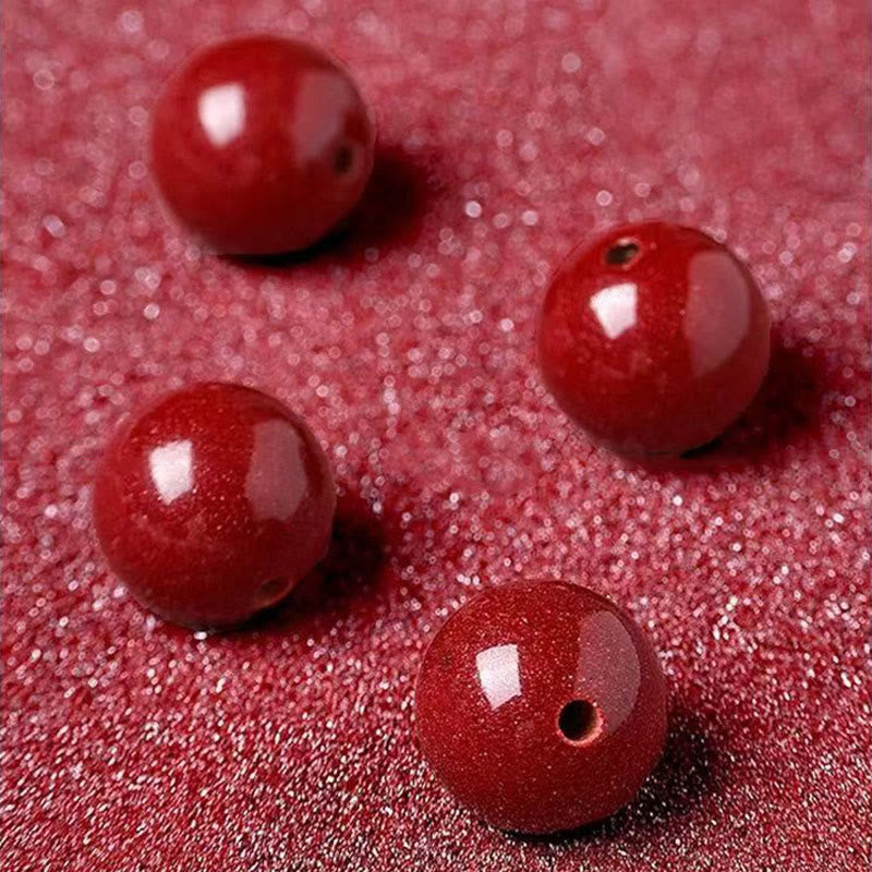 Braccialetto di benedizione dell'anno del serpente in giada di Hetian, perle di cinabro Buddha Stones - image 14