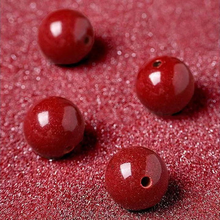 Braccialetto di benedizione dell'anno del serpente in giada di Hetian, perle di cinabro Buddha Stones - image 14
