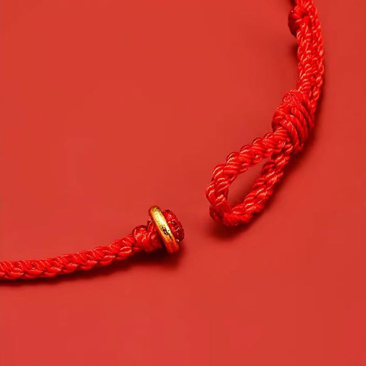 Braccialetto portafortuna Fu in argento sterling 925 con cordino rosso intrecciato fatto a mano con Buddha Stones - image 13