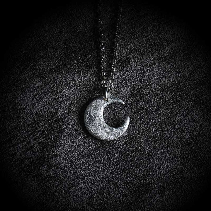 Collana con ciondolo a forma di luna in argento sterling 999 Buddha Stones - image 2