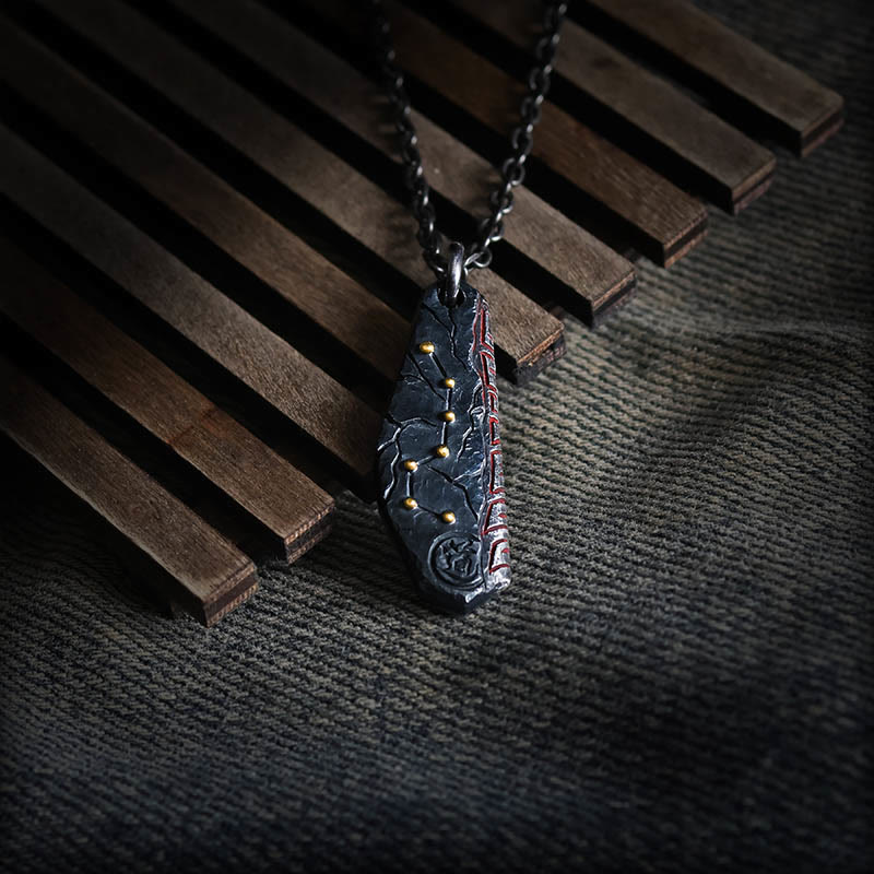 Collana con ciondolo in argento sterling 999 con ciondolo a forma di carrozza Buddha Stones - Catena in argento sterling 999 - image 1