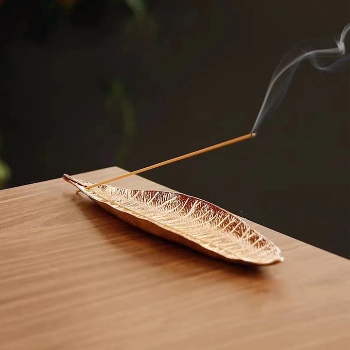 Decorazione bruciatore di incenso curativo in foglia orientale in lega Buddha Stones - image 8