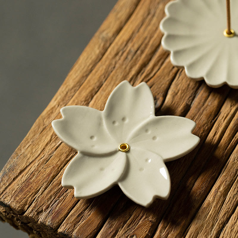 Buddha Stones, loto, fiore di ciliegio, fiore di prugna, crisantemo, bruciatore di incenso in ceramica curativo, decorazione - image 2