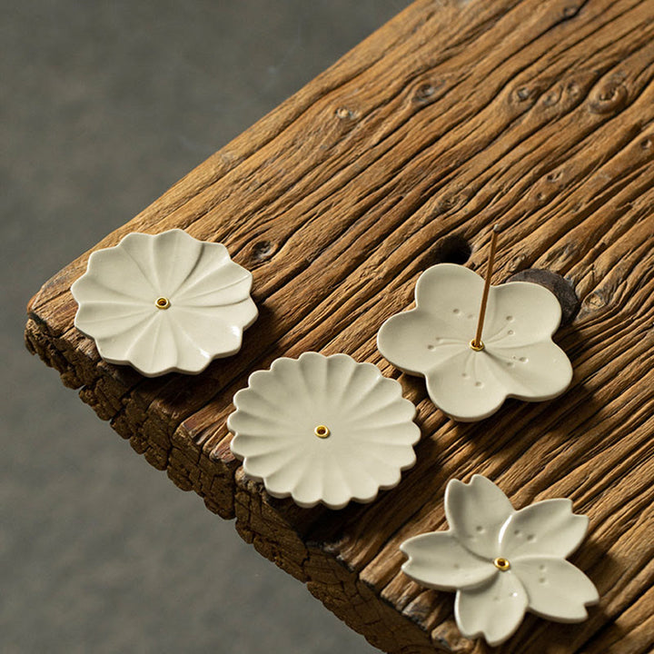 Buddha Stones, loto, fiore di ciliegio, fiore di prugna, crisantemo, bruciatore di incenso in ceramica curativo, decorazione - image 12