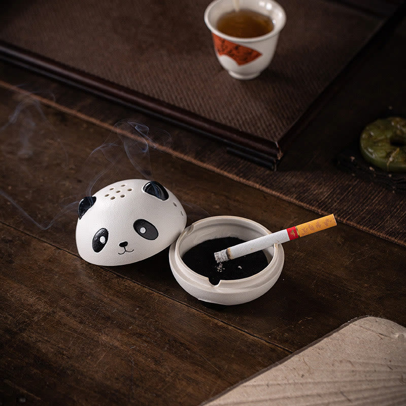 Buddha Stones Carino Panda Guarigione Ceramica Bruciatore di Incenso Decorazione da Scrivania