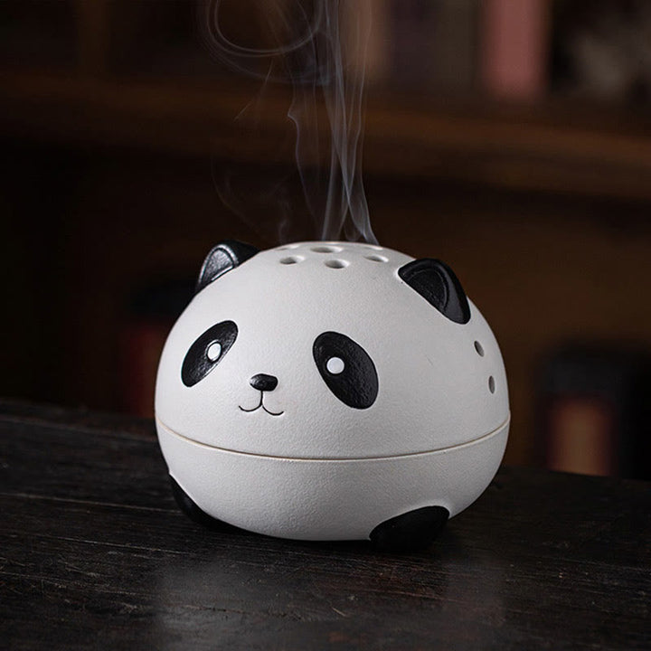 Buddha Stones Carino Panda Guarigione Ceramica Bruciatore di Incenso Decorazione da Scrivania