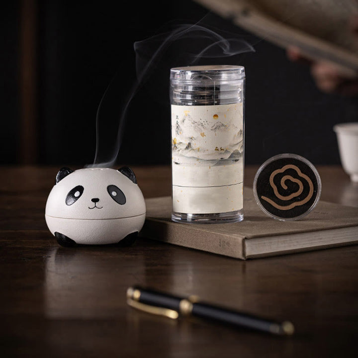 Buddha Stones Carino Panda Guarigione Ceramica Bruciatore di Incenso Decorazione da Scrivania
