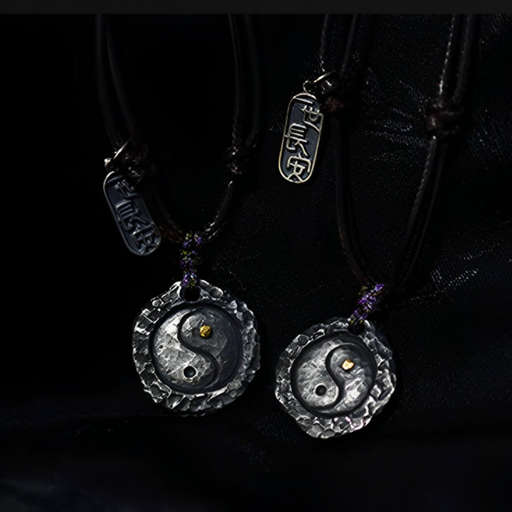 Ciondolo con collana di armonia di design Tai Chi Yin Yang in argento sterling 999 Buddha Stones - image 11