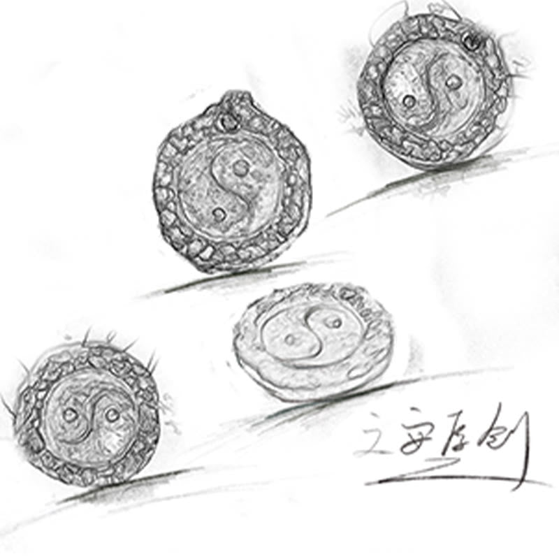 Ciondolo con collana di armonia di design Tai Chi Yin Yang in argento sterling 999 Buddha Stones - image 7