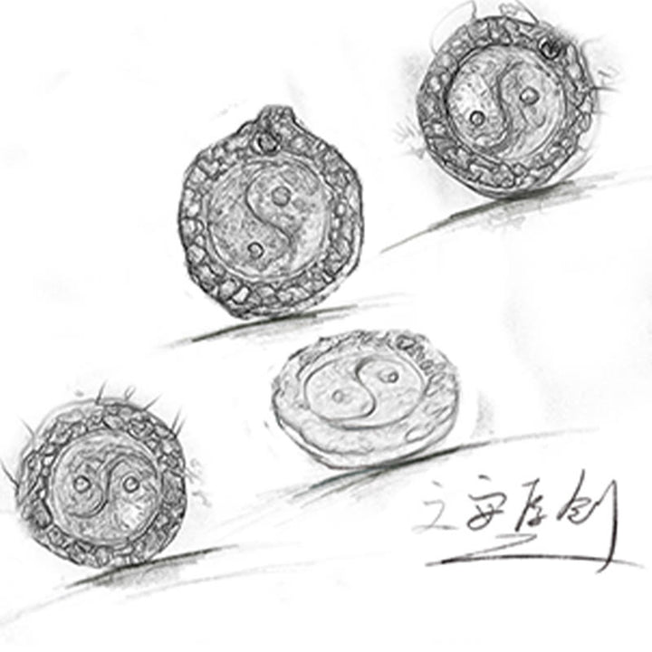 Ciondolo con collana di armonia di design Tai Chi Yin Yang in argento sterling 999 Buddha Stones - image 7