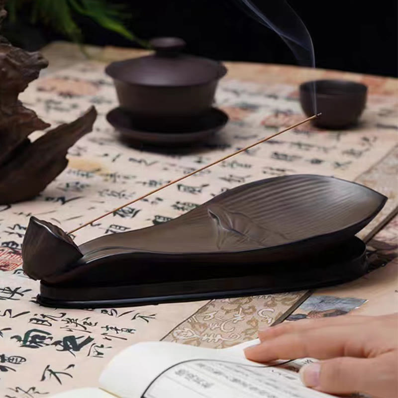 Buddha Stones Lotus Pod Zen Guarigione Marrone Ceramica Bastoncino Bruciatore Incenso Decorazione - image 5