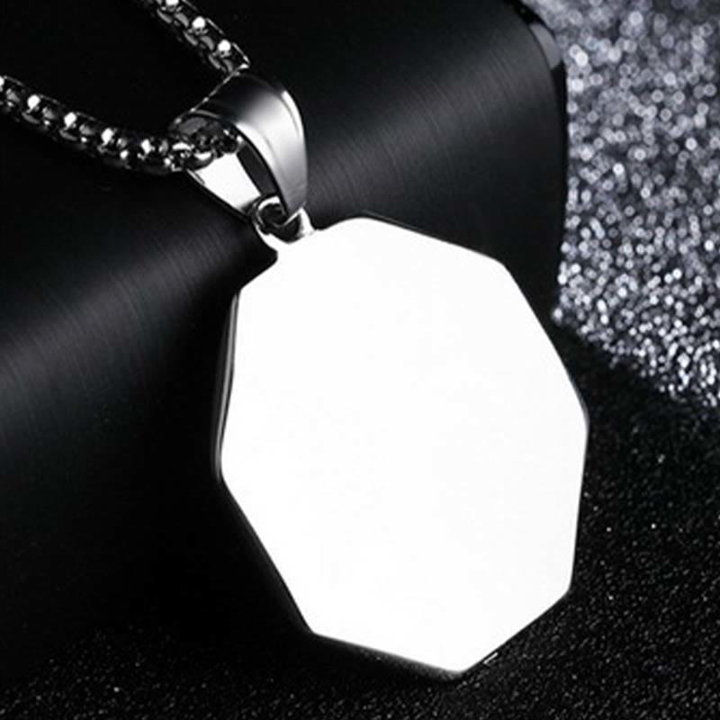 Collana pendente con motivo equilibrio in acciaio al titanio Bagua Yin Yang Buddha Stones - image 14
