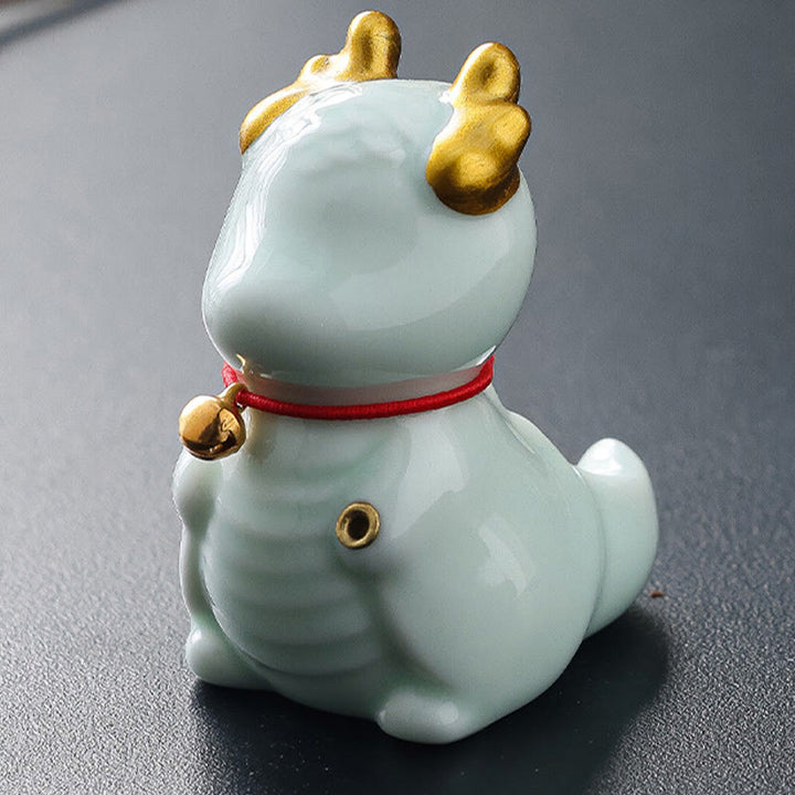 Buddha Stones Dragon Bell Guarigione Bruciatore di incenso in ceramica Decorazione da scrivania