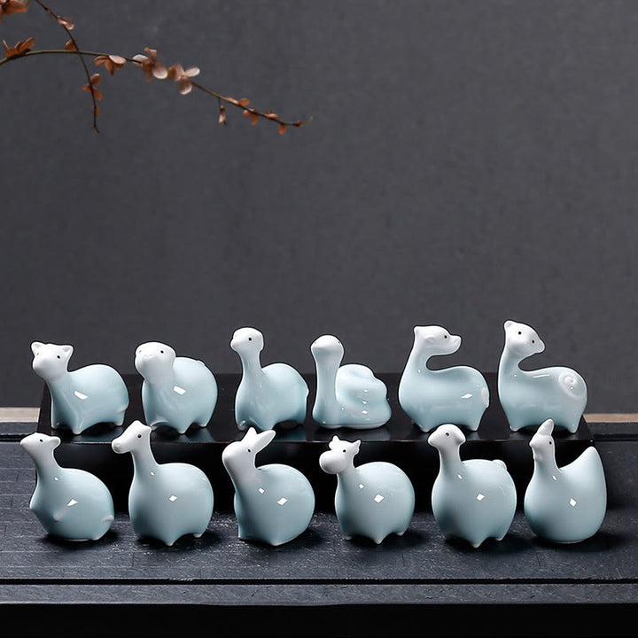 Buddha Stones Zodiaco cinese Ceramica Tè Animale domestico Decorazione per la casa - image 18
