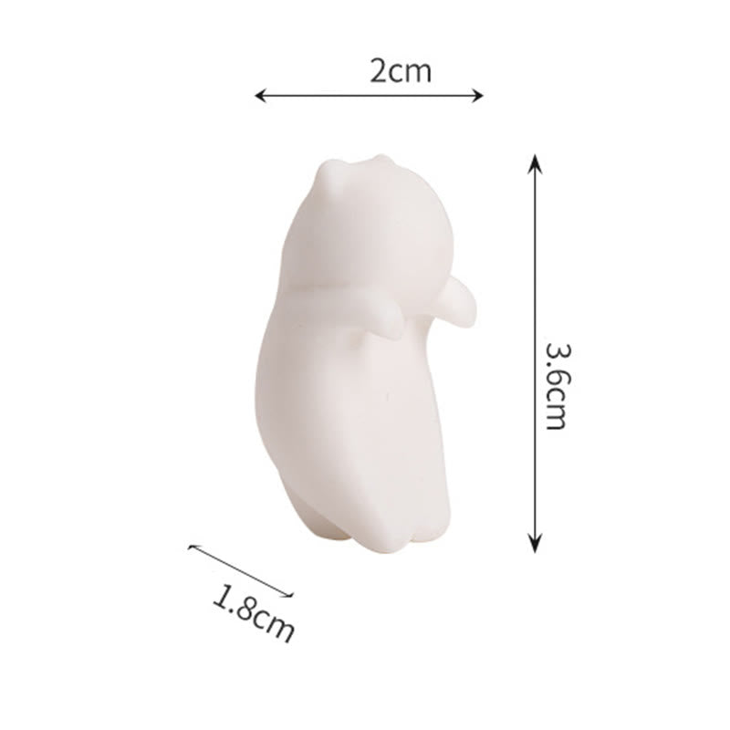 Buddha Stones Mini Hanging White Cat Tea Pet Ceramica Casa Scrivania Figurina Decorazione - image 12