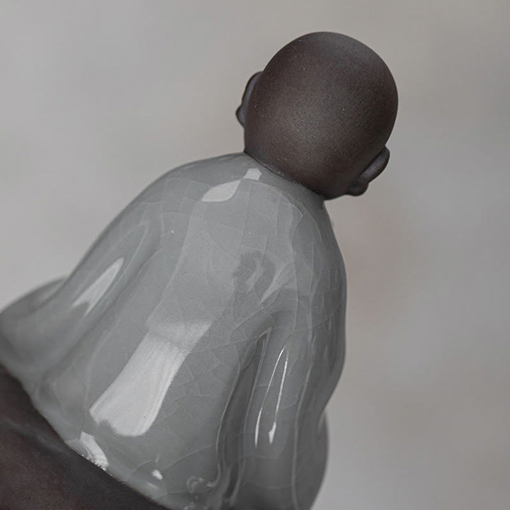 Buddha Stones Piccolo monaco Zen Cappello Colino Accessori da tè in ceramica Figurina Decorazione per la casa - image 20