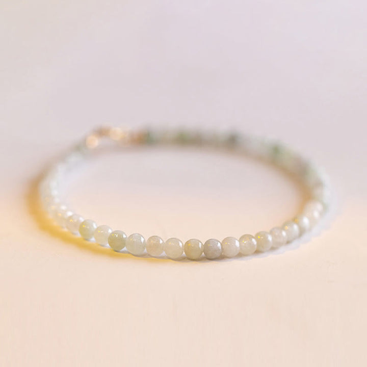 Braccialetto portafortuna in rame placcato oro 14k con perline ultrasottili in giada da 2 mm Buddha Stones