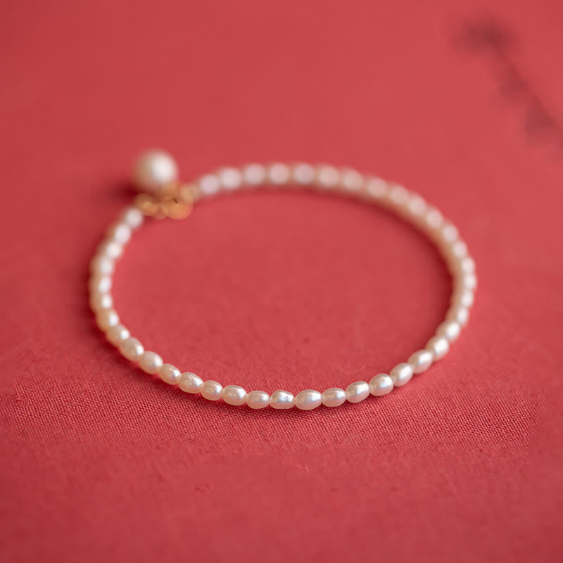Braccialetto della saggezza in rame placcato oro 14k con perle naturali da 2 mm e perle ultrasottili Buddha Stones