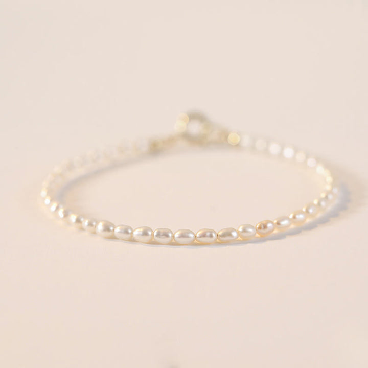 Braccialetto della saggezza in rame placcato oro 14k con perle naturali da 2 mm e perle ultrasottili Buddha Stones