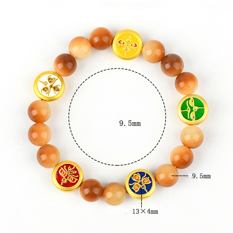 Buddha Stones Semi di Bodhi Cinque Direzioni Dei della Ricchezza Braccialetto della Saggezza